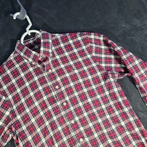 Vineyard Vines Plaid Button Down Shirt Long‎ Sleeve Whale Logo Red Kids Boys L